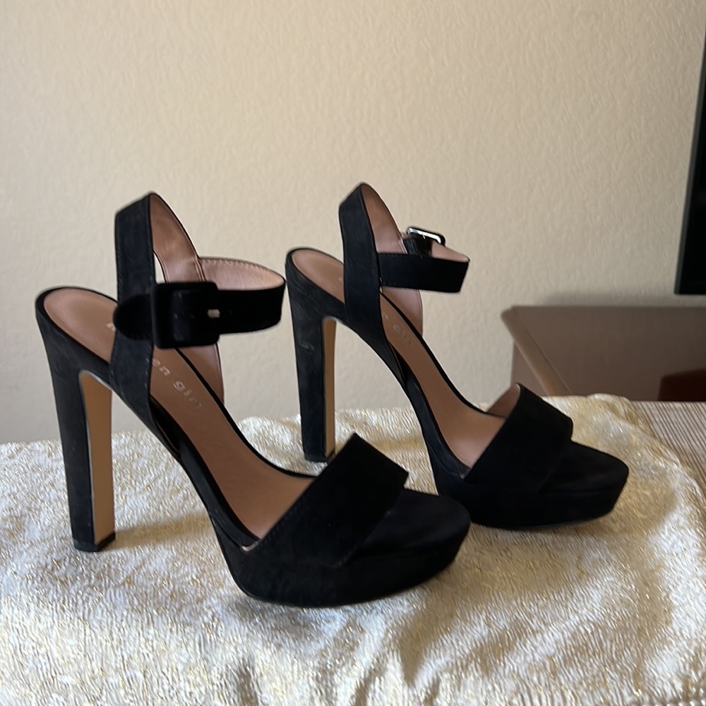 Madden Girl Black Suede Platforms